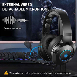 PHOINIKAS Q9 Pro Gaming Bluetooth Headphones With Removable External Mic