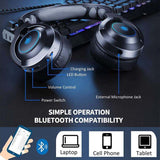 PHOINIKAS Q9 Pro Gaming Bluetooth Headphones With Removable External Mic