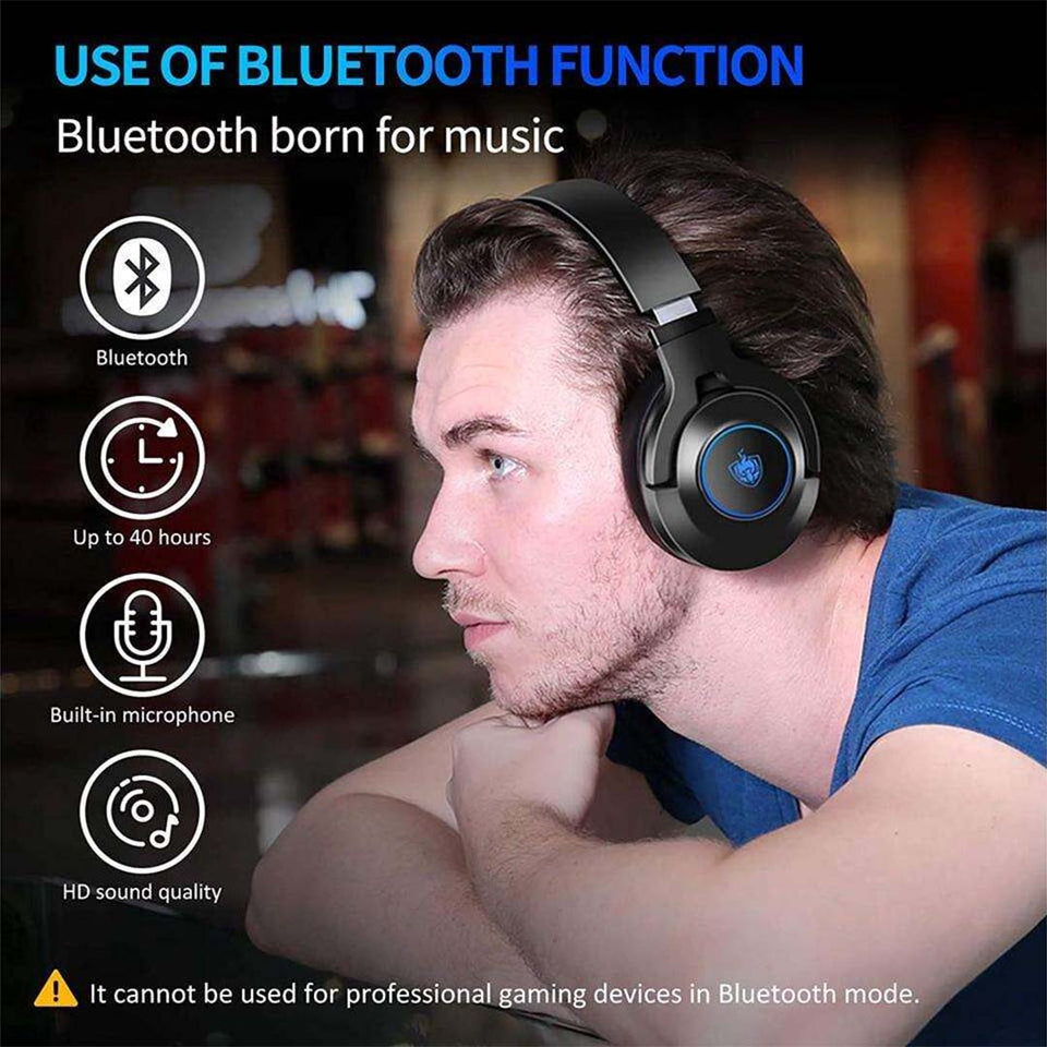 PHOINIKAS Q9 Pro Gaming Bluetooth Headphones With Removable External Mic