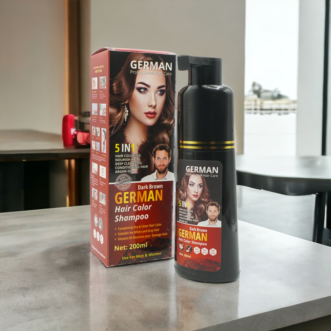 German Hair Color Shampoo 5-in-1 ,with Keratin, Argan Oil, Vitamin B5